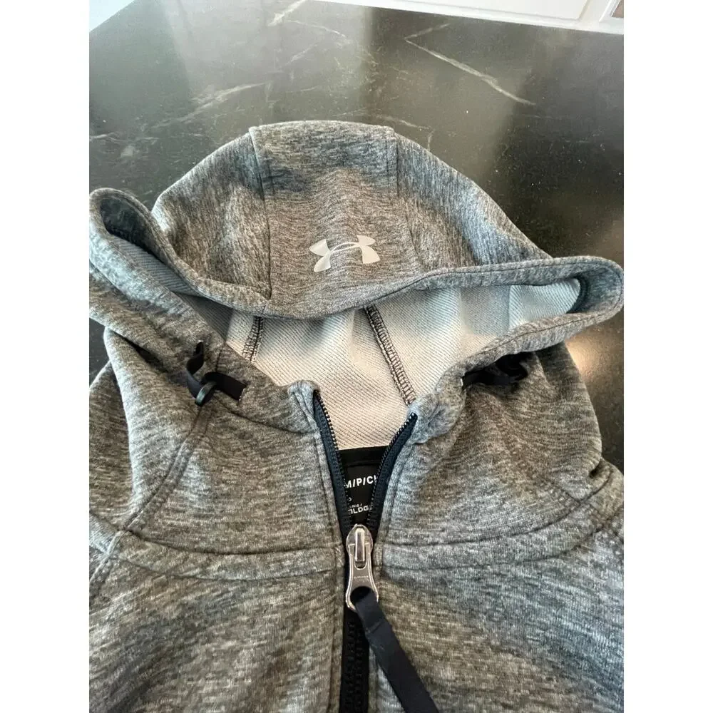 Under Armour  ColdGear ladies hoodie gray fitted design fullzip SM - Picture 5 of 10